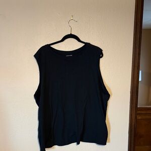 Eileen Fisher Black High Crew Neck Tank
